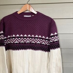 ROB WINTER 90s vintage acrylic sweater ski fair isle grandpa Romania sz M EUC